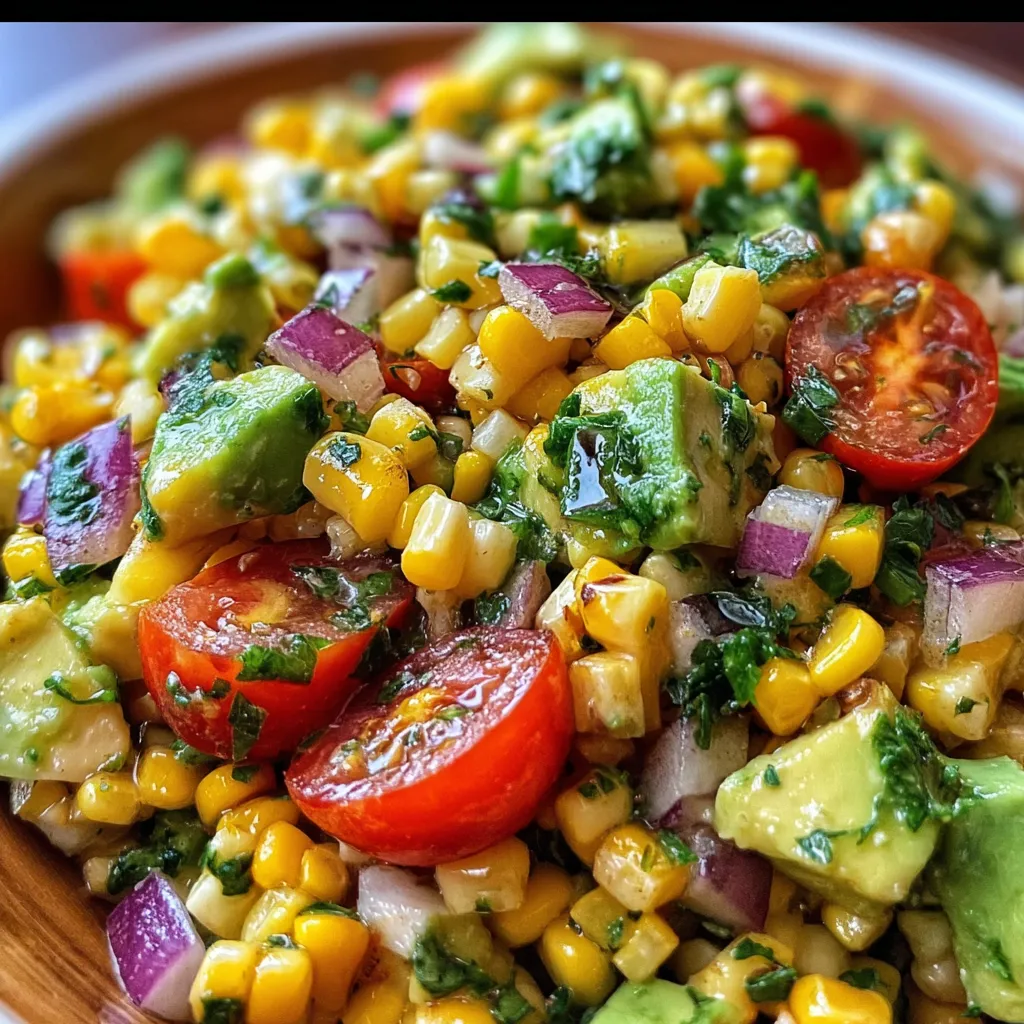 Fresh Summer Corn Salad with Creamy Avocado and Lime Vinaigrette - secondary view